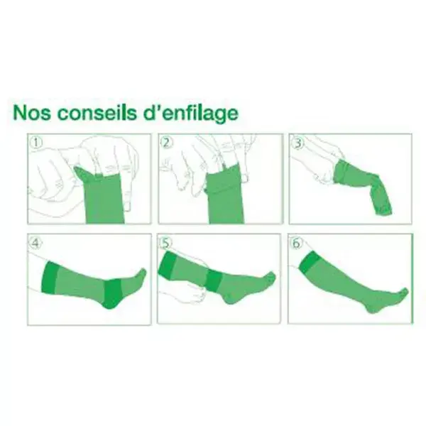 Velpeau Veinocare Microfibre Chaussettes Classe 2 Long Taille 5 Vert