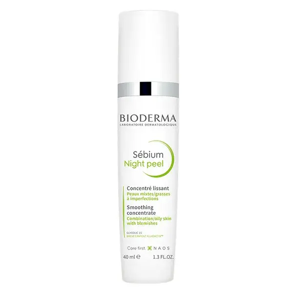 Bioderma Sébium Night Peel Gel Lissant Peeling Doux Peaux Mixtes à Grasses 40ml