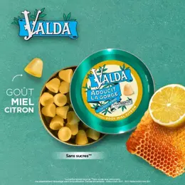 Valda Gommes Adoucit la gorge Sans Sucres Goût Miel Citron 140g