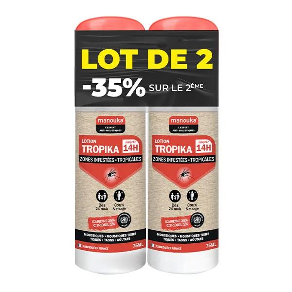 Manouka Lotion Tropika Spray Répulsif Corps et Visage 75ml Lot de 2 ...
