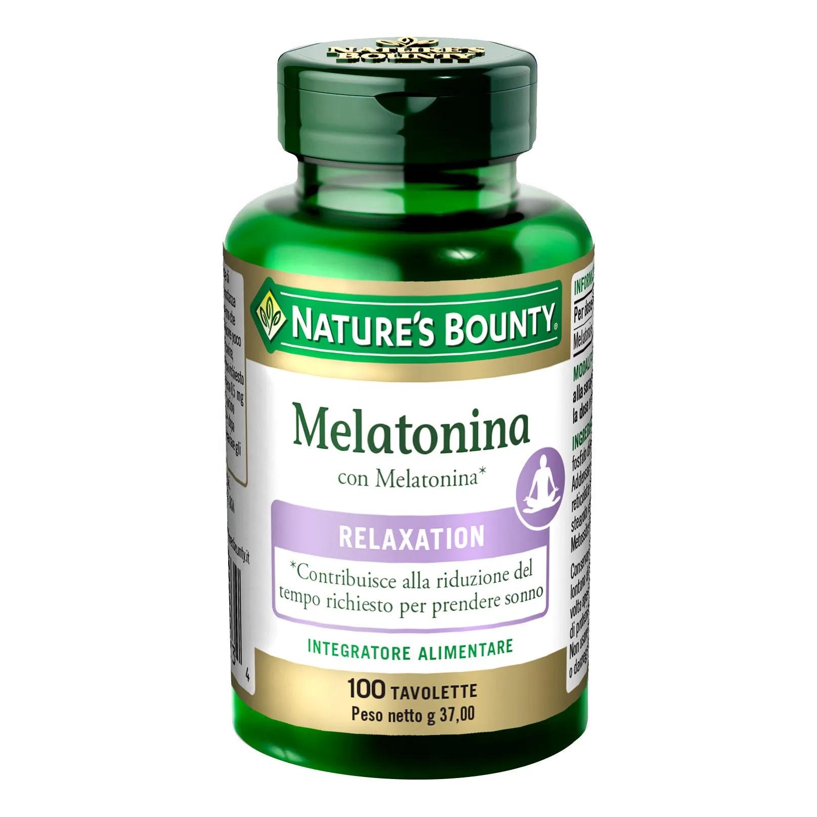 Nature's Bounty Melatonina Integratore Sonno 100 Tavolette