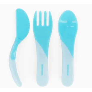 Couverts d&#39;apprentissage Twistshake Bleu pastel +6 mois 3 pièces