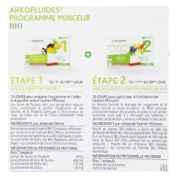 Arkopharma Arkofluides Programme Minceur Bio 30 ampoules + Coupe Faim Konjac 45 gélules Offert