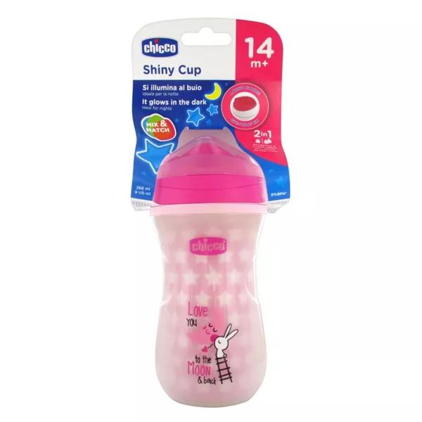 Chicco Meal Vaso Fosforescente +14m Rosa 
