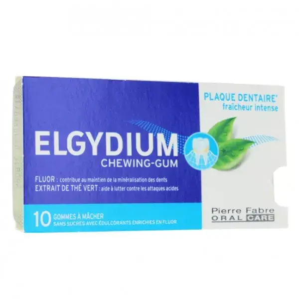 Elgydium Anti-Plaque Chewing-Gum Plaque Dentaire Fraîcheur Intense 10 gommes