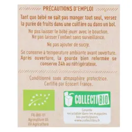 Babybio Fruits Gourde Pomme Poire Pêche +6m Bio 4 x 90g