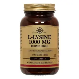 Solgar L-Lysine 1000mg 50 comprimés