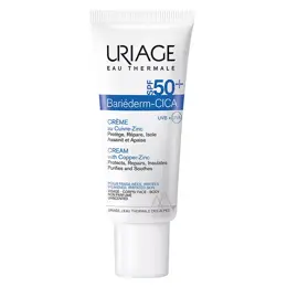 Uriage Bariéderm-Cica Crème Cuive-Zinc SPF50+ Réparatrice Peaux Abimées 40 ml