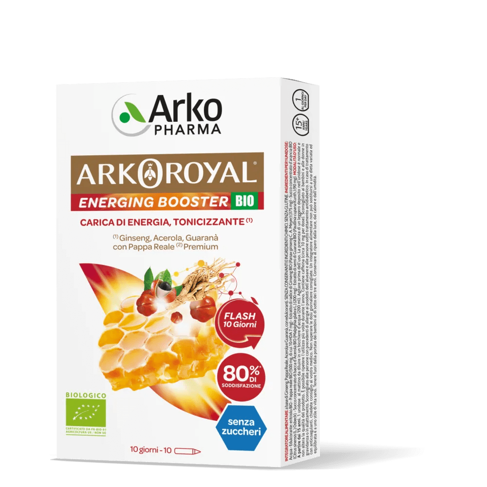 Arkoroyal Energising Booster Integratore 10 Flaconcini Monodose