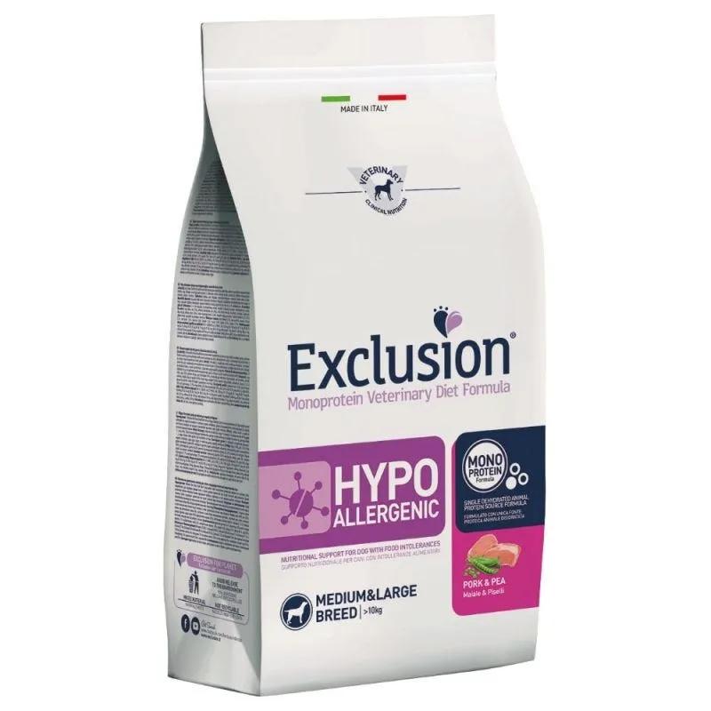 Exclusion Monoprotein Veterinary Diet Hypoallergenic Crocchette Suino/Piselli Per Cani Taglia Media/Grande Sacco 12Kg