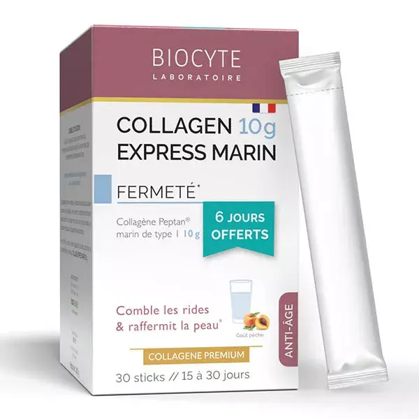 Biocyte Collagen 10gr Express Marin Collagène Peptan® marin de type 1- 30 sticks