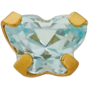 Brinco Inverness 24K 896-3 Borboleta Aquamarine