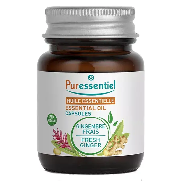 Puressentiel Capsules Huiles Essentielles Capsules de Gingembre Bio 60 capsules