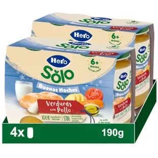 Hero Baby Jars Good Night Vegetables with Chicken +6m 4x190 gr