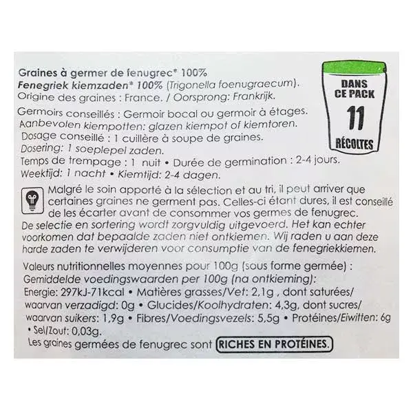 Germline Graines à Germer Fenugrec Bio 150g