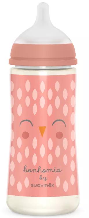 Suavinex Babyfles Fysiologische Speen Sx Pro Silicone Dense Flow Roze