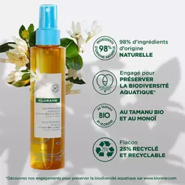 Klorane Monoï & Tamanu Huile Réparatrice Après-Soleil Visage et Corps 150ml