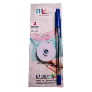 Etikids Thermoadhesive Tape White Fabric 3m + Blue Pen