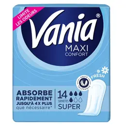 Vania Maxi Confort Super Fresh Serviettes Hygiéniques 14 unités