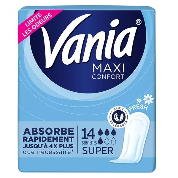 Vania Maxi Comfort Super Fresh Sanitary Pads 14 units