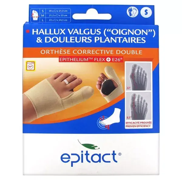 Epitact Hallux Valgus and pain Plantar orthosis Corrective Double foot left T.S