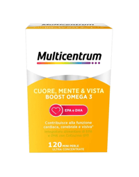 Multicentrum Cuore Mente Vista Boost Omega 3 Integratore Alimentare EPA e DHA Coenzima q10 120 Perle