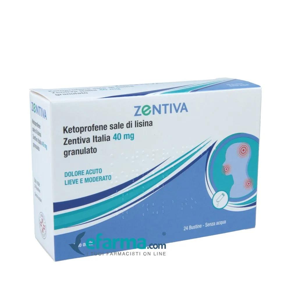 Ketoprofene Sale di lisina Zentiva 40 mg 24 Bustine