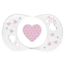 Luc et Léa Sucette Silicone Symétrique Coeur Rose 0-2m