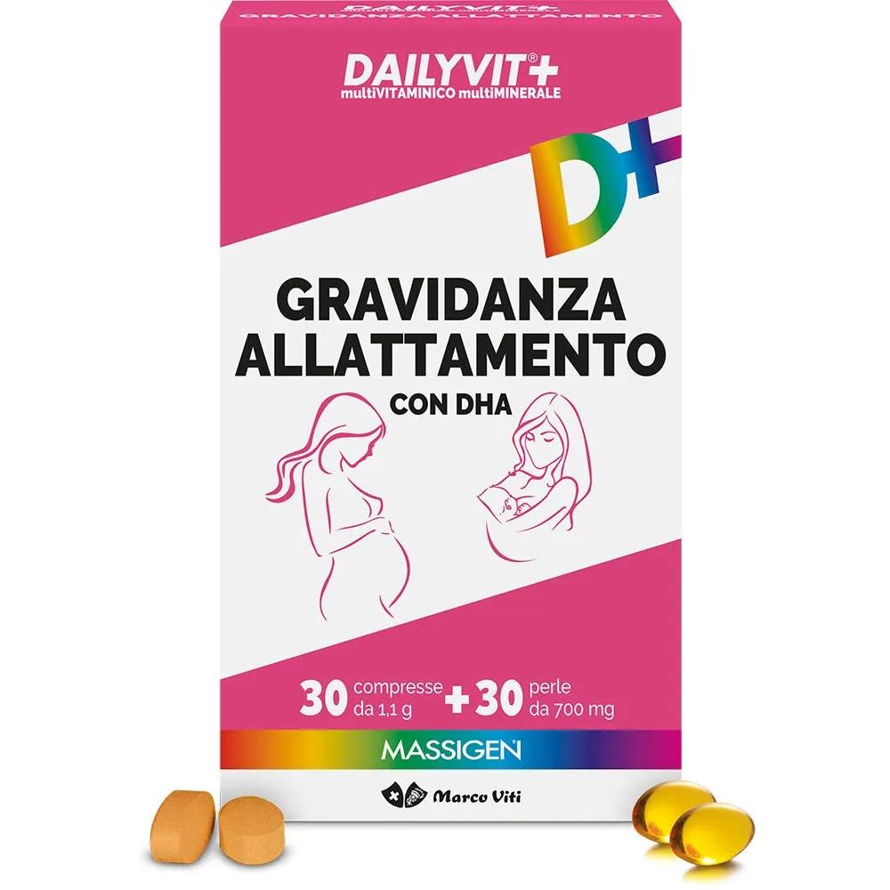 Massigen Dailyvit Integratore Gravidanza e Allattamento 30 Perle + 30 Compresse