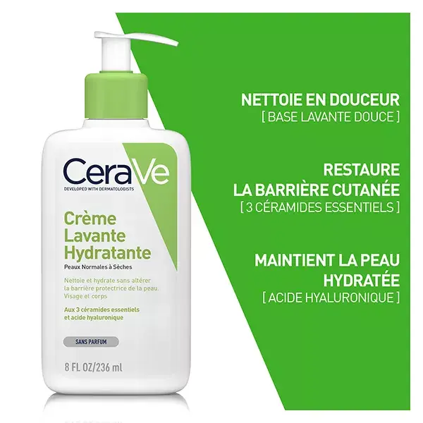 CeraVe Nettoyants Crème Lavante Hydratante Visage Corps 236ml