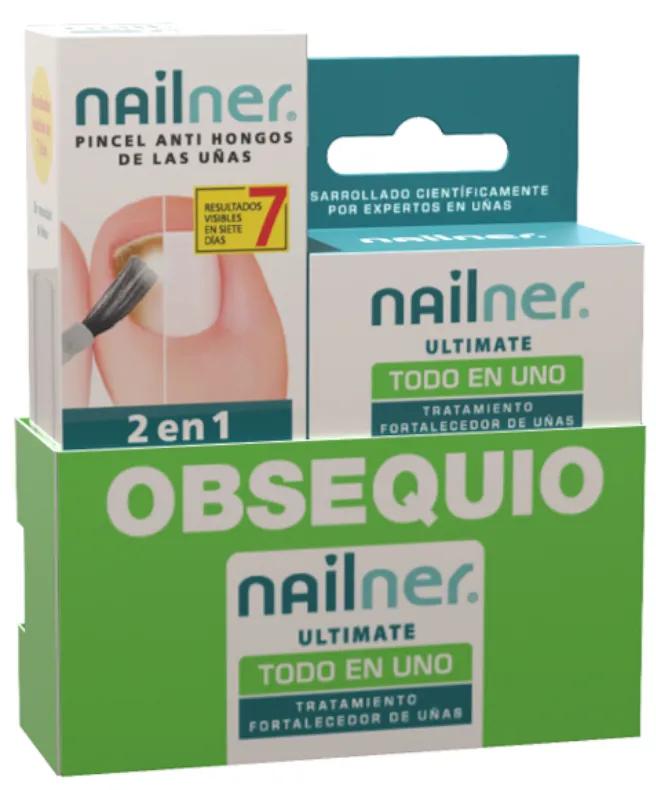 Pinceau Nailner 2 en 1 + tout-en-un