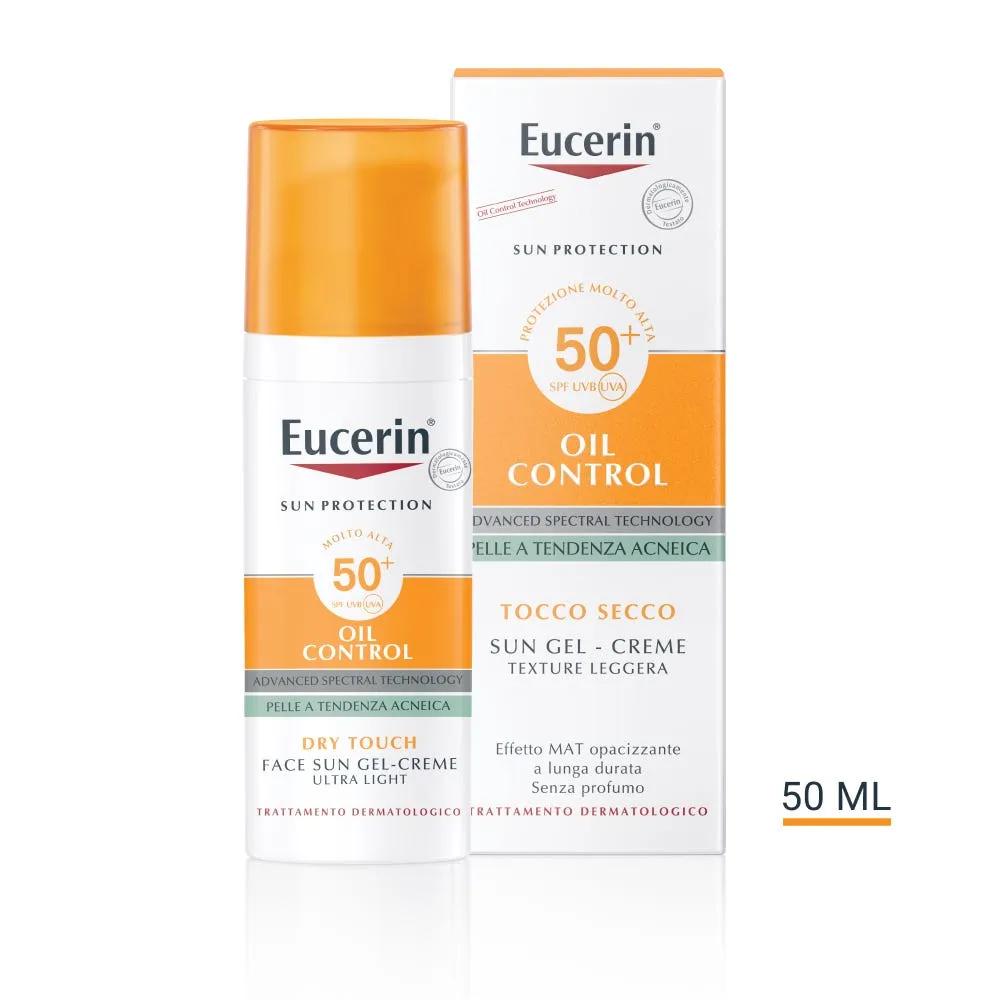 Eucerin Sun Oil Control Gel-Crema Tocco Secco FP 50+ Protezione Viso Pelle Grassa 50 ml