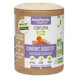 Nat & Form Écoresponsable Curcuma Bio 200 gélules