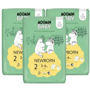 Mumin-Babywindeln, Größe 2 (3–6 kg), 3 x 56 Einheiten