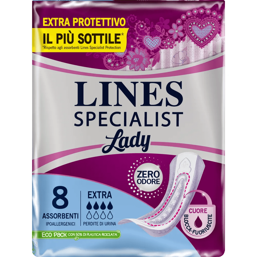 Lines Specialist Lady Extra Assorbenti Per Incontinenza 8 Pezzi