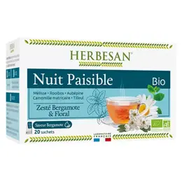 Herbesan Bio Infusion Relaxation Saveur bergamote n°8 - 20 sachets