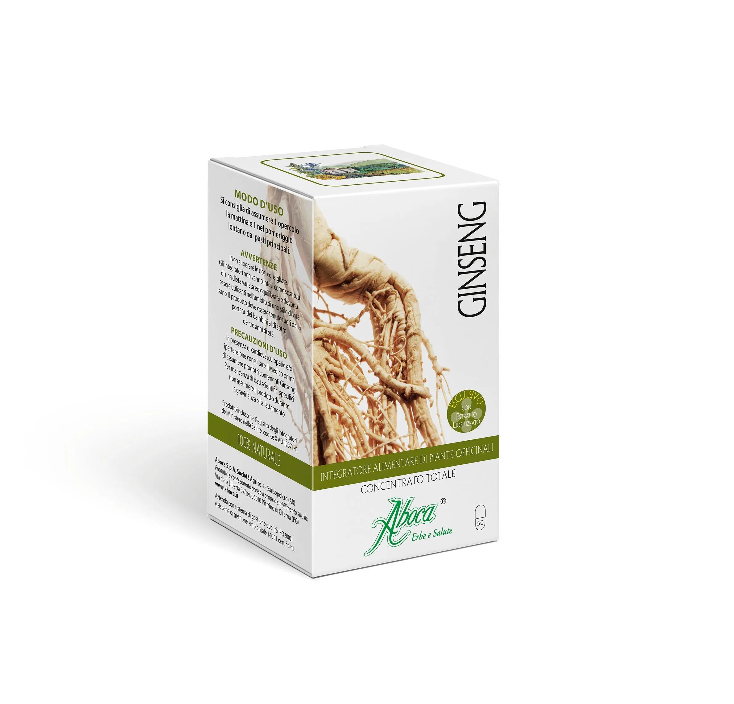 Aboca Ginseng Concentrato Totale Integratore Tonico 50 Opercoli