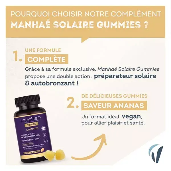 Manhaé Solare Gummies Prepara, Attiva e Prolunga l'Abbronzatura 60 Gummies