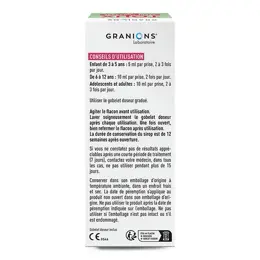 GRANIONS - Sirop Toux - Sirop Toux Seche et Grasse -Goût Fraise-Citron - 120 mL