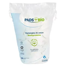 Laboratoires Gilbert Premiers Secours Pads Bio Rectangle de Coton 8 x 10 cm 180 unités