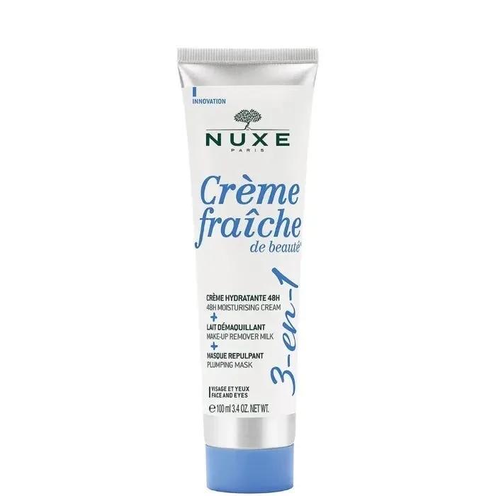 Nuxe Creme Fraiche De Beaute 3 In 1 Crema Idratante 48H Latte Struccante e Maschera Rimpolpante 100 ml