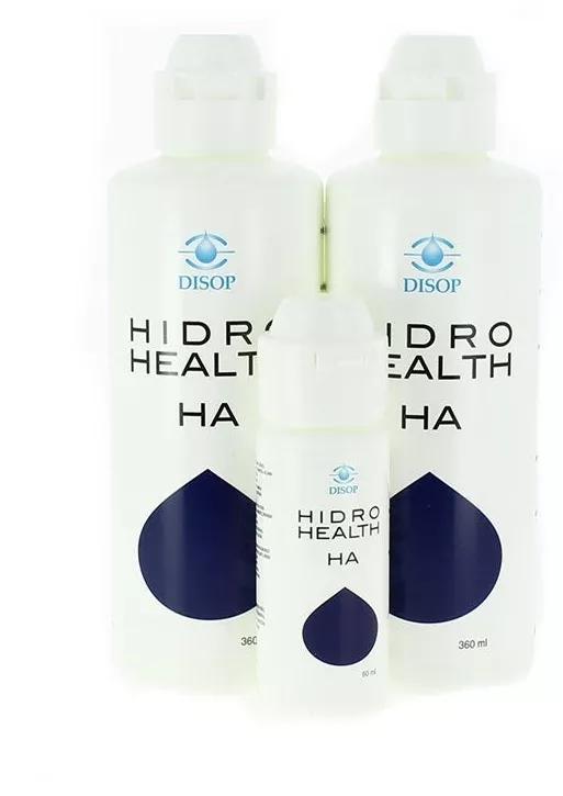 Solution unique Lentilles souples Hidro Health HA Disop 2x360ml+60ml
