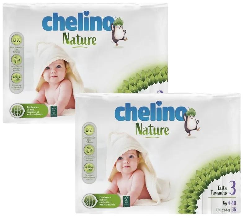 Couches Chelino Nature Taille 3 (4-10 Kg) 2x36 unités