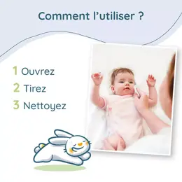 Babysoin Lingettes à l'Eau Corps Visage Siège Sans Parfum Lot de 4 x 60 lingettes