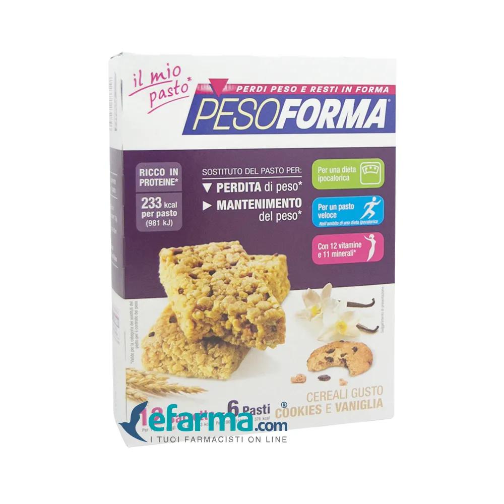 Pesoforma Pasto Sostitutivo Cereali Gusto Cookies E Vaniglia 6 Barrette