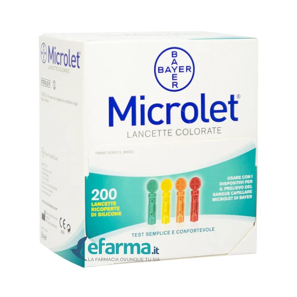 Bayer Microlet Lancette Pungidito Colorate 200 Pezzi