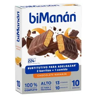 BiManán BeSlim Chocolate-Orange Bars 10 Units
