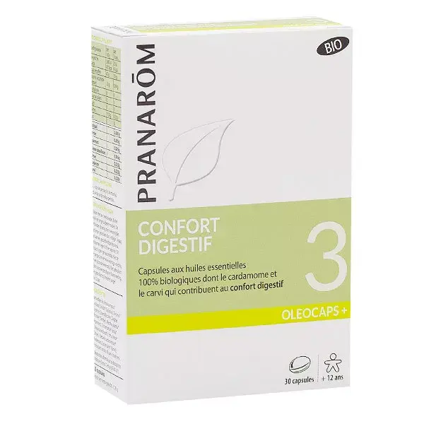 Pranarom Oleocaps 3 Confort Digestif Bio 30 capsules