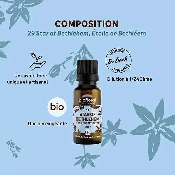 Biofloral 29 Star Of Bethlehem Etoile De Bethleem Granules Bio Fleur De Bach 19,5 Gr