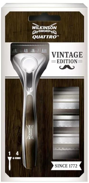 Wilkinson Sword Quattro Vintage Razor + 4 Refills